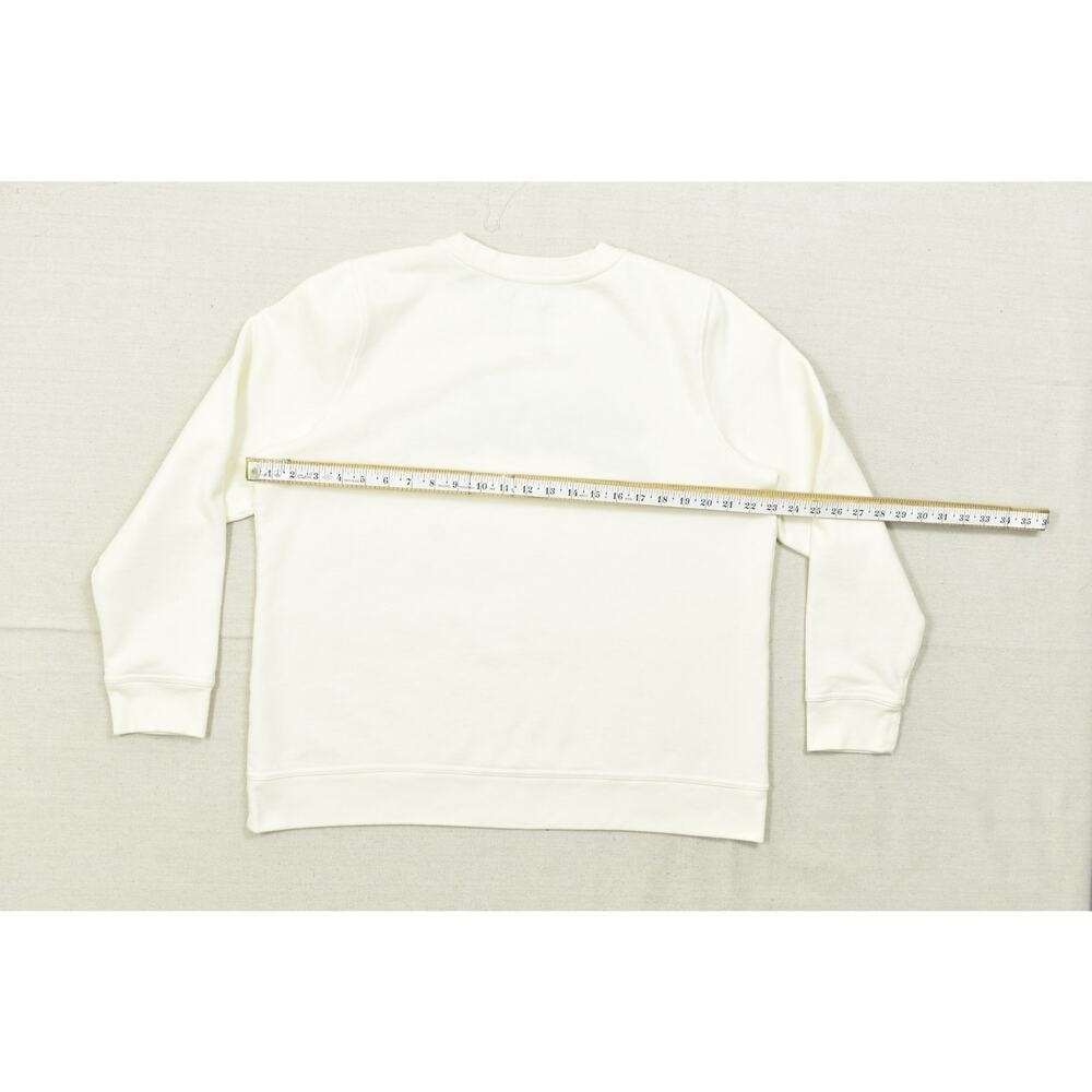 LL Bean Crewneck Sweatshirt Mens XL White Signature Script Logo Cotton Blend - Picture 2 of 8